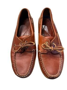 West Marine Men's 9D Brown Leather Boat Shoes